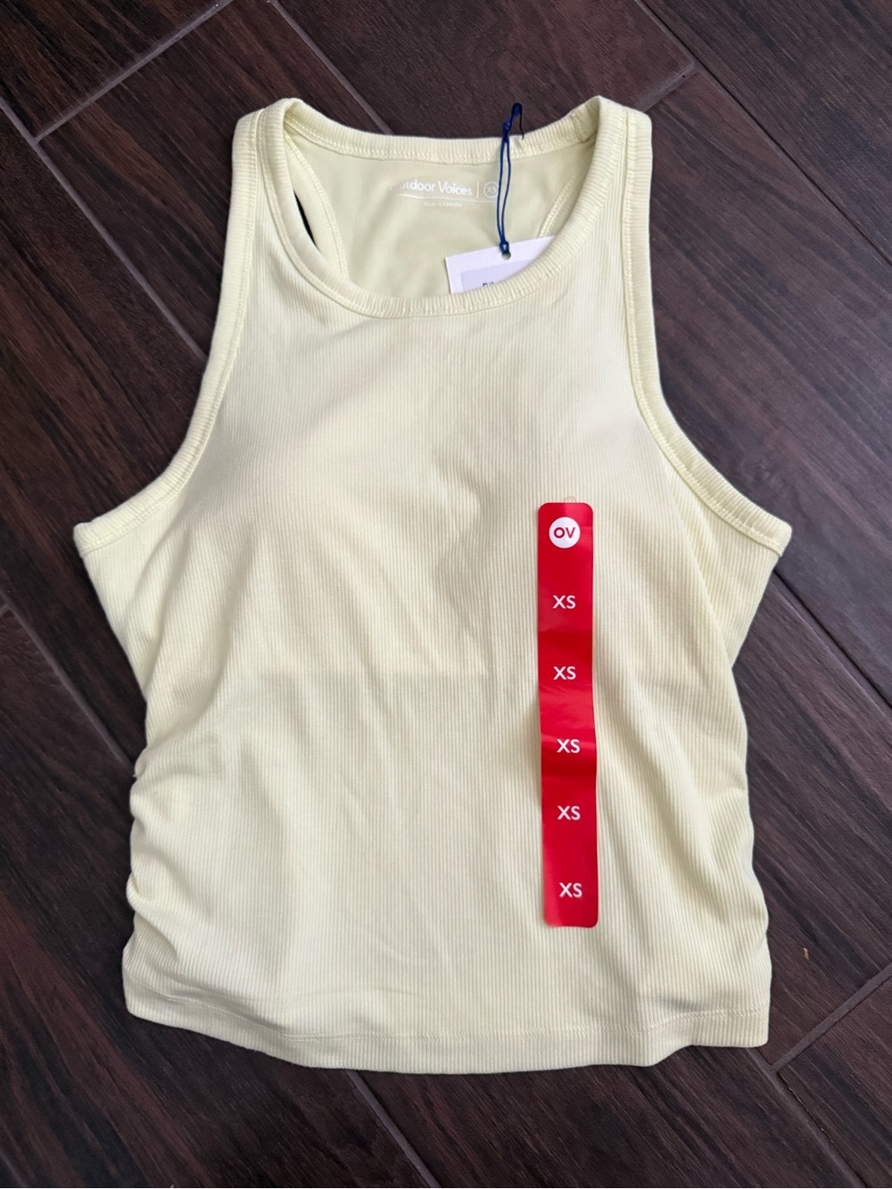 Outdoor Voices Pale Yellow Ribbed Tank Top